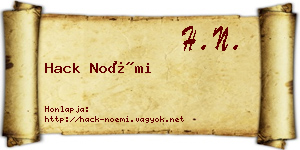 Hack Noémi névjegykártya